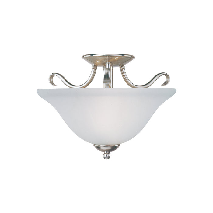 Maxim 10120FTSN Basix Two Light Semi-Flush Mount, Satin Nickel Main Image.jpg