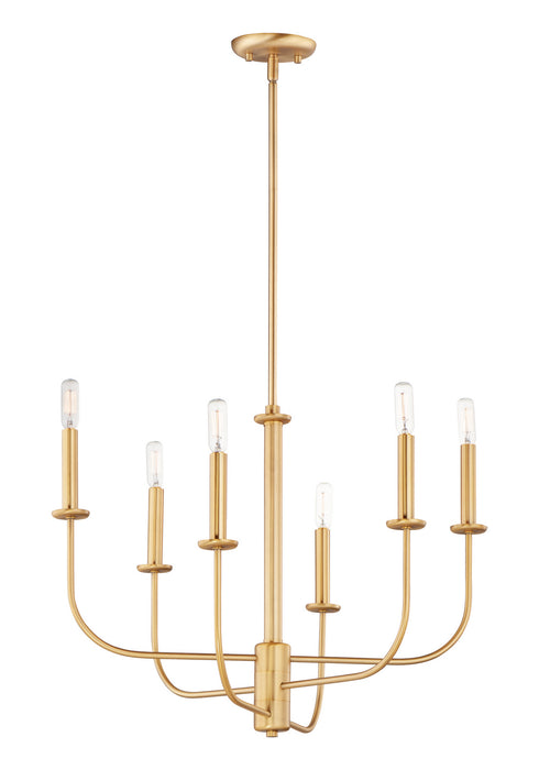 Maxim 10326SBR Wesley Six Light Chandelier, Satin Brass Main Image.jpg