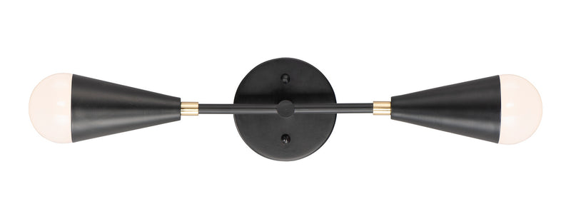 Maxim 11262BKSBR Lovell Two Light Wall Sconce, Black / Satin Brass Main Image.jpg
