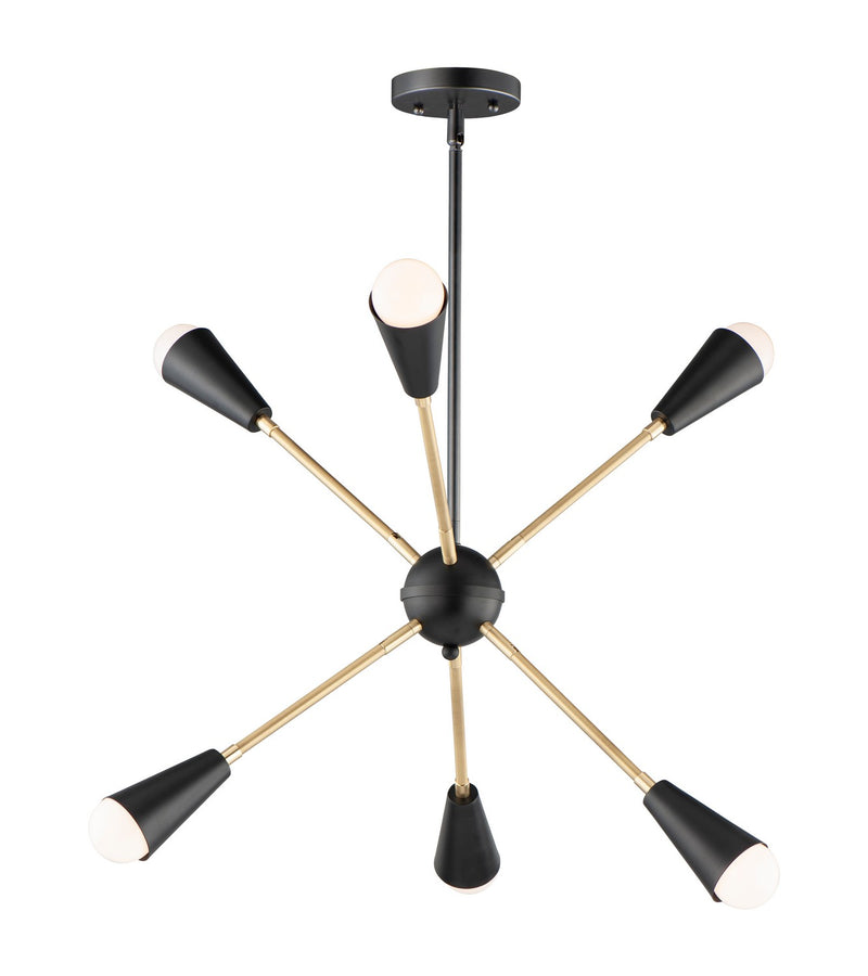 Maxim 11266BKSBR/BUL Lovell LED Pendant, Black / Satin Brass Main Image.jpg