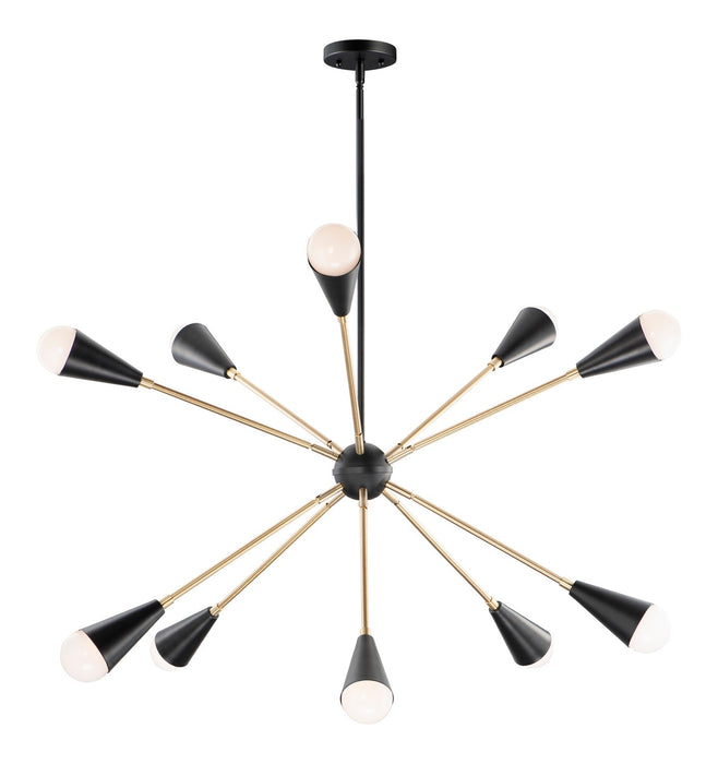 Maxim 11268BKSBR/BUL Lovell LED Pendant, Black / Satin Brass Main Image.jpg
