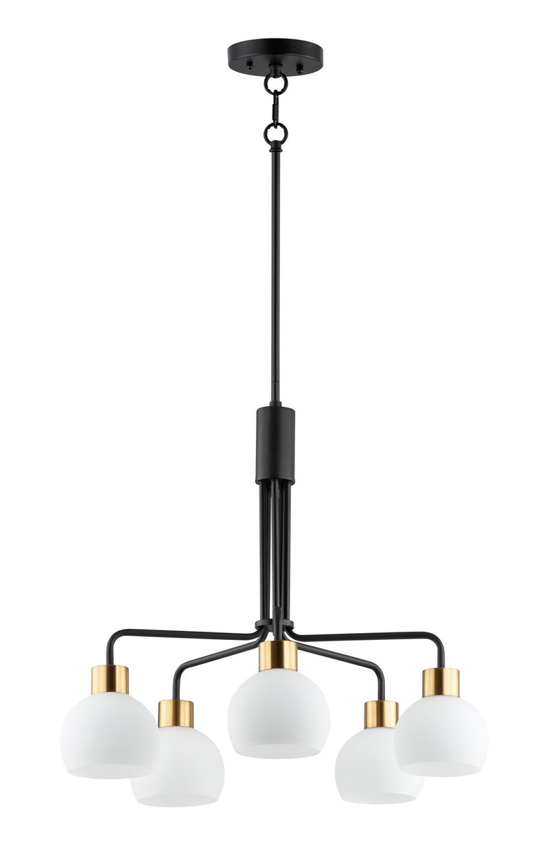 Maxim 11277SWBZSBR Coraline Five Light Chandelier, Bronze / Satin Brass Main Image.jpg