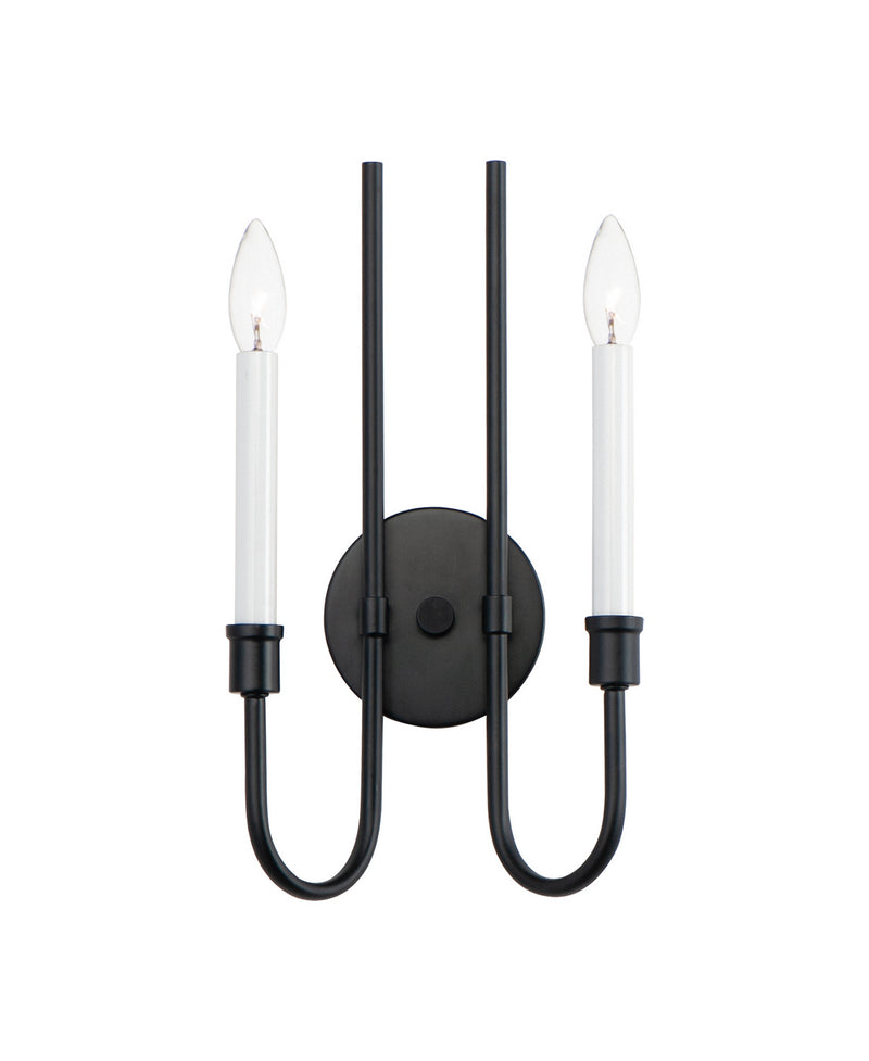 Maxim 11282BK Tux Two Light Wall Sconce, Black Main Image.jpg