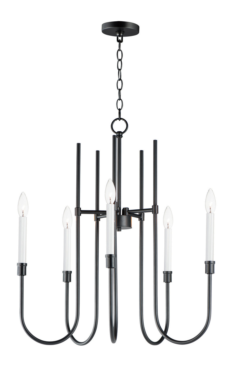 Maxim 11285BK Tux Five Light Chandelier, Black Main Image.jpg