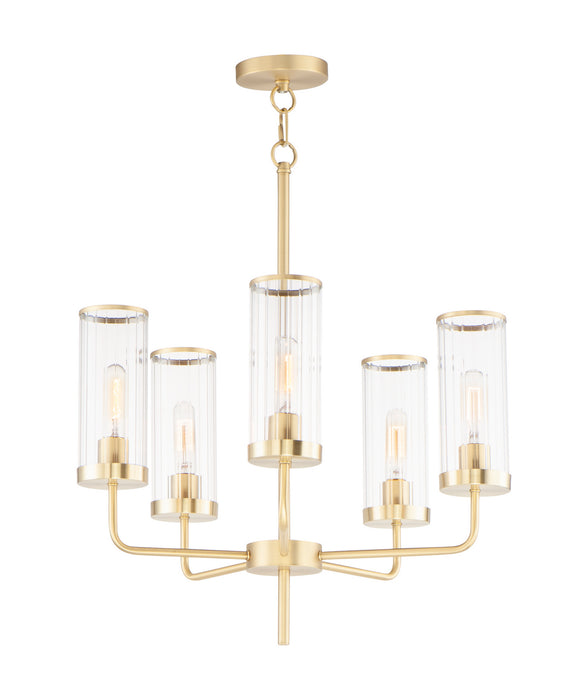 Maxim 11475CRSBR Crosby Five Light Chandelier, Satin Brass Main Image.jpg