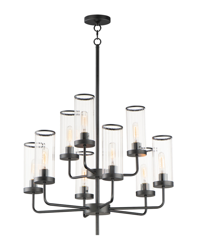 Maxim 11479CRBK Crosby Nine Light Chandelier, Black Main Image.jpg