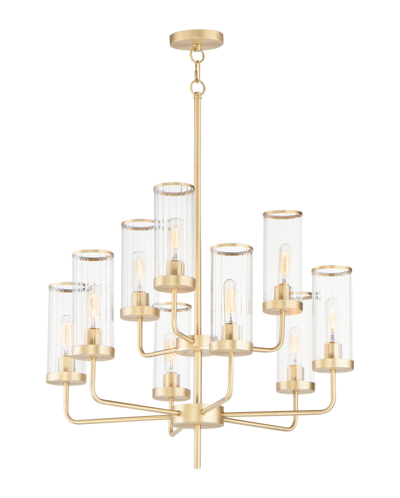 Maxim 11479CRSBR Crosby Nine Light Chandelier, Satin Brass Main Image.jpg