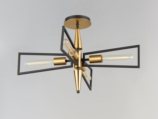 Maxim 11650BKSBR Wings Four Light Flush Mount, Black / Satin Brass Alternate Image.jpg