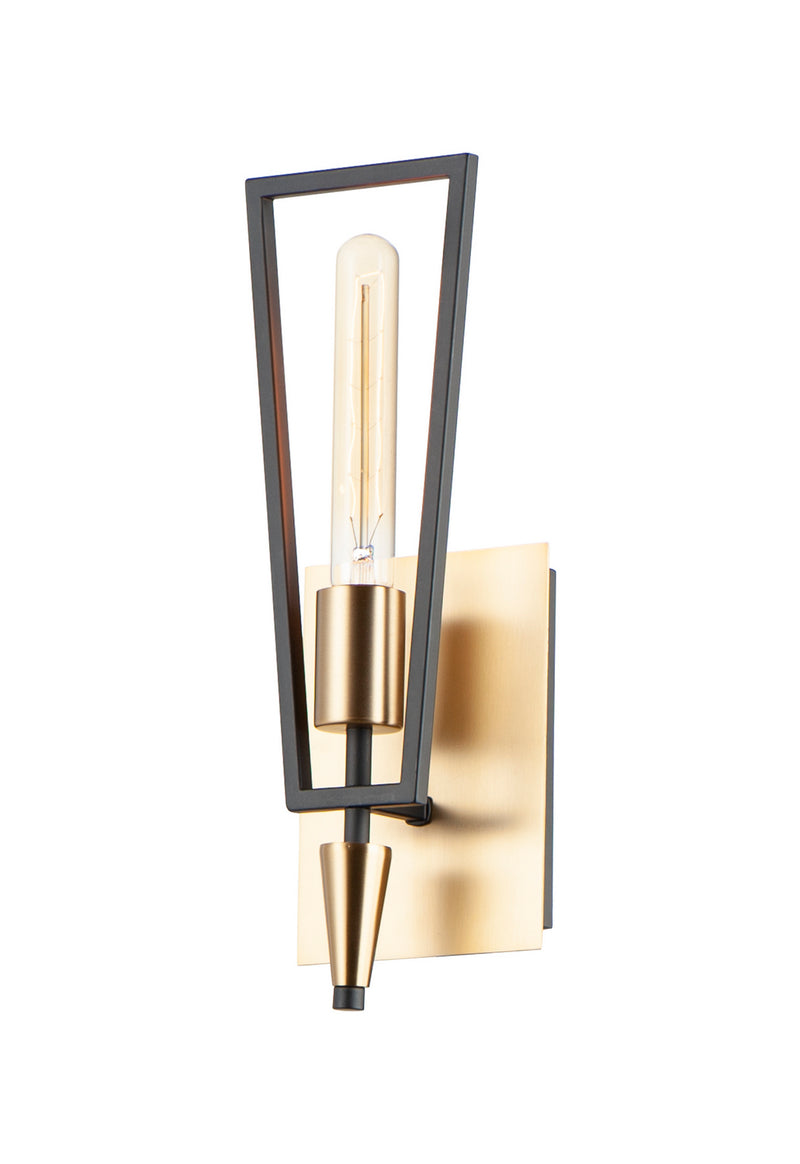 Maxim 11651BKSBR Wings One Light Wall Sconce, Black / Satin Brass Main Image.jpg