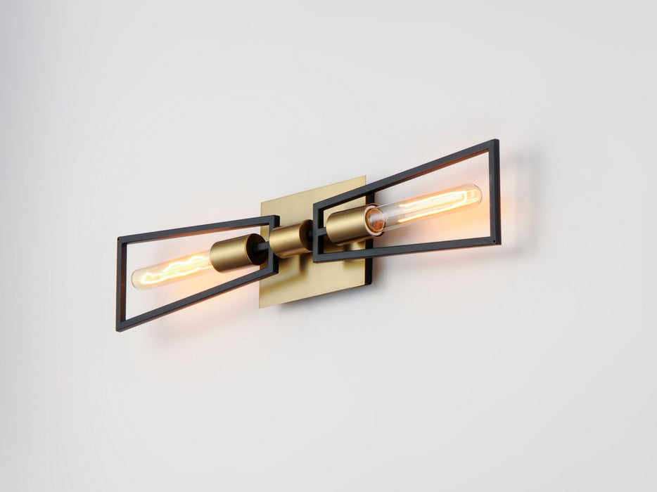 Maxim 11652BKSBR Wings Two Light Wall Sconce, Black / Satin Brass Alternate Image 2.jpg