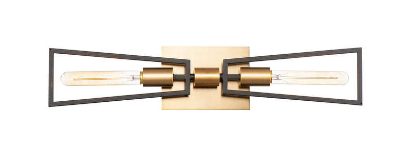Maxim 11652BKSBR Wings Two Light Wall Sconce, Black / Satin Brass Main Image.jpg