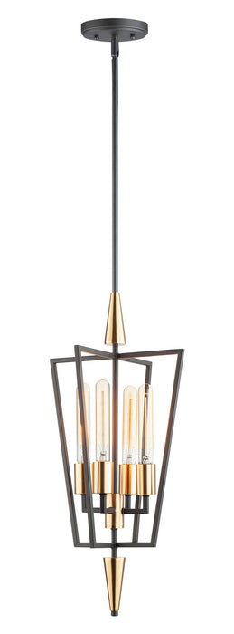 Maxim 11654BKSBR Wings Four Light Pendant, Black / Satin Brass Main Image.jpg