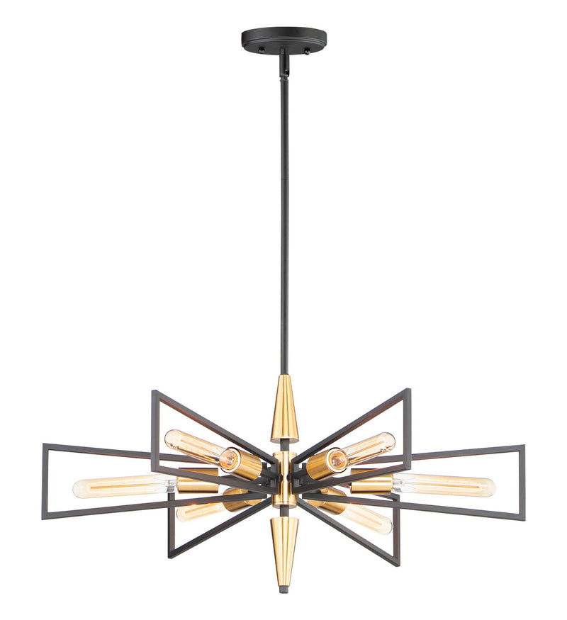 Maxim 11656BKSBR Wings Six Light Chandelier, Black / Satin Brass Main Image.jpg