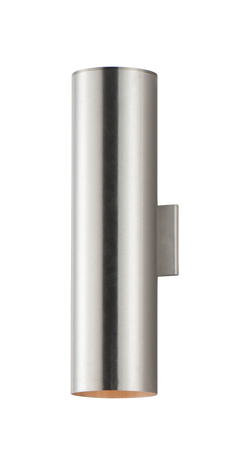 Maxim 26105AL Outpost Two Light Outdoor Wall Lantern, Brushed Aluminum Main Image.jpg