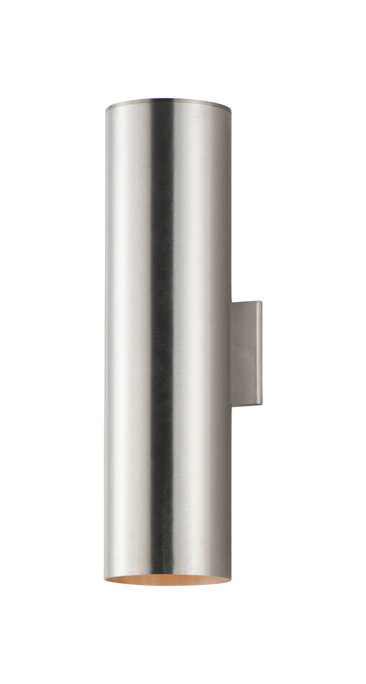 Maxim 26105AL Outpost Two Light Outdoor Wall Lantern, Brushed Aluminum Main Image.jpg