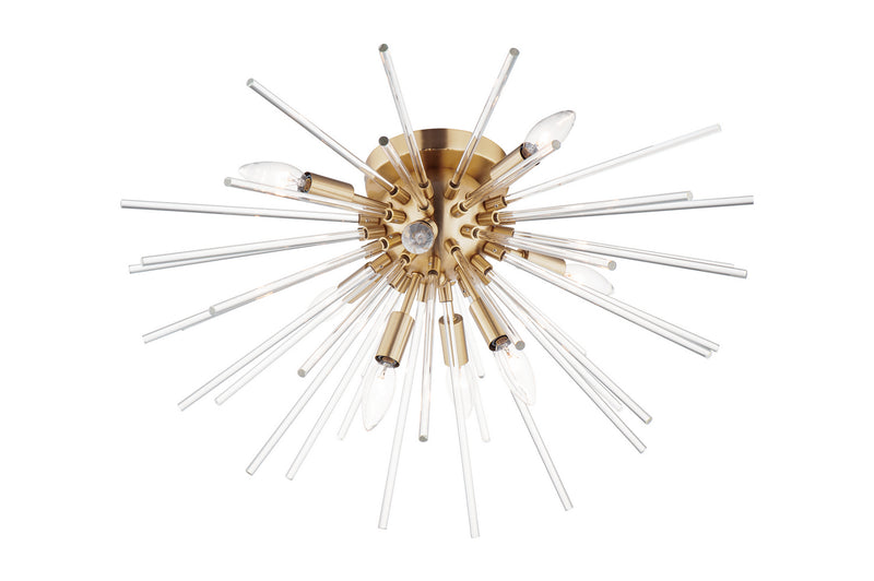 Maxim 28660CLSBR Polaris Eight Light Flush Mount, Satin Brass Main Image.jpg