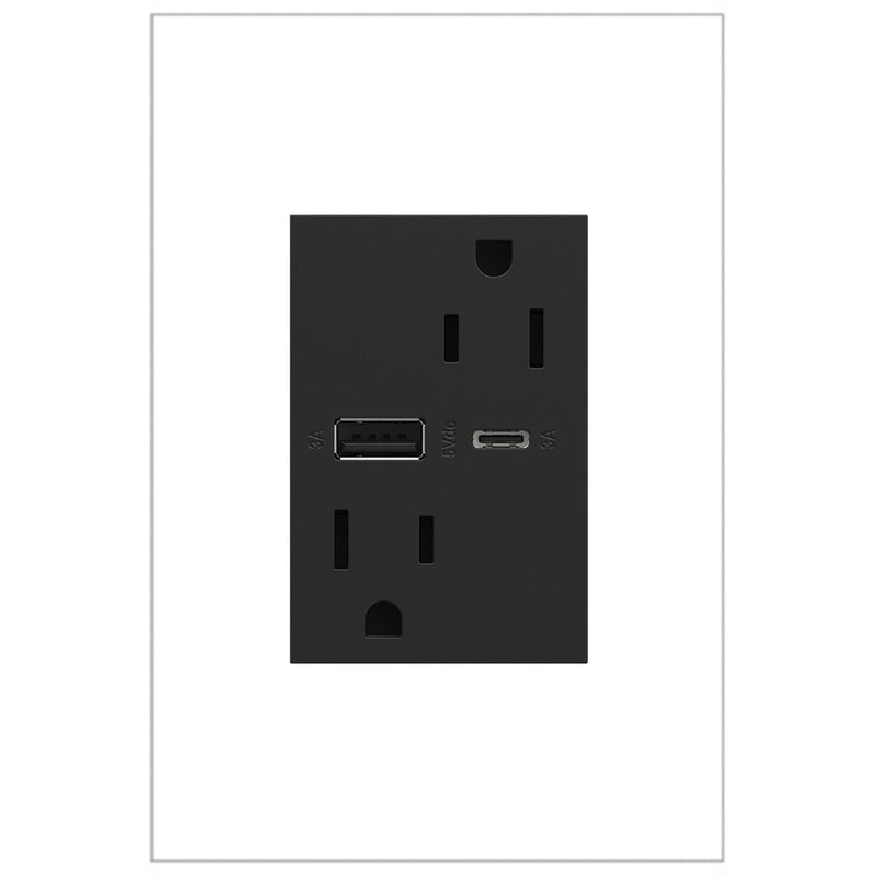 adorne® ARTRUSB156ACG4 15A Tamper-Resistant Ultra-Fast USB Type-A/C Outlet, Graphite Main Image.jpg