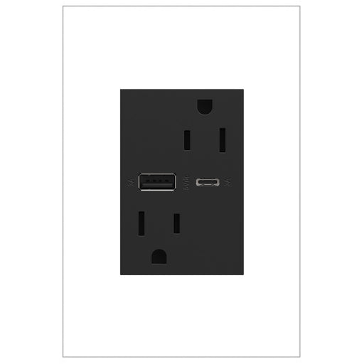 Legrand ARTRUSB156ACG4 Adorne Tamper-Resistant Ultra-Fast USB Type-A/C Outlet, Graphite Main Image