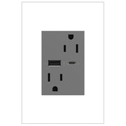 adorne® ARTRUSB156ACM4 15A Tamper-Resistant Ultra-Fast USB Type-A/C Outlet, Magnesium Main Image.jpg
