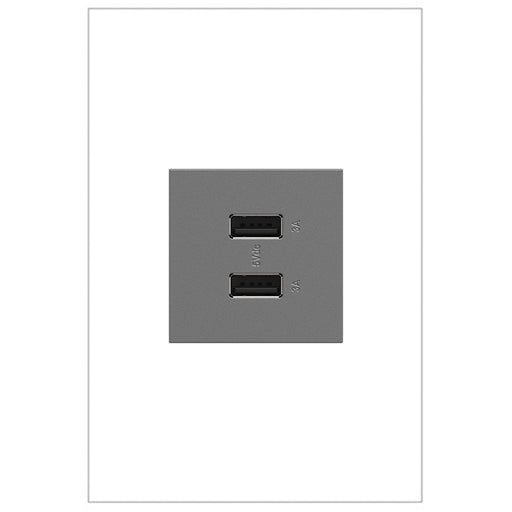 Legrand ARUSB2AA6M4 Adorne USB Type-A/A Outlet Module, Magnesium Main Image