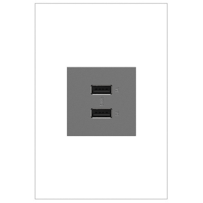 Legrand ARUSB2AA6M4 Adorne USB Type-A/A Outlet Module, Magnesium Main Image