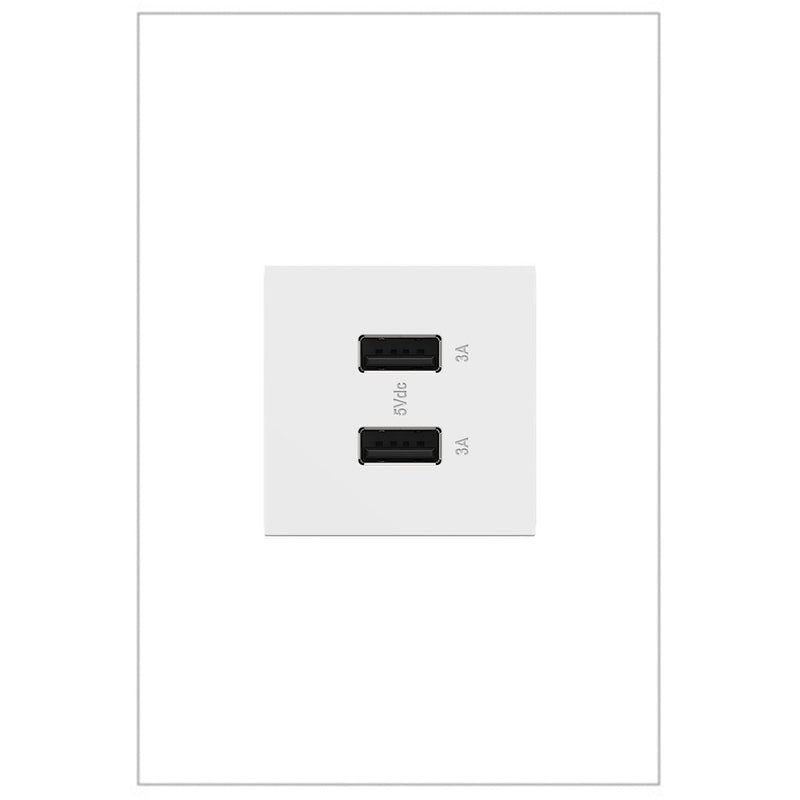 adorne® ARUSB2AA6W4 Ultra-Fast USB Type-A/A Outlet Module, White Main Image.jpg