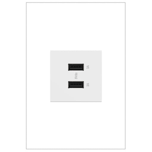 Legrand ARUSB2AA6W4 Adorne USB Type-A/A Outlet Module, White Main Image