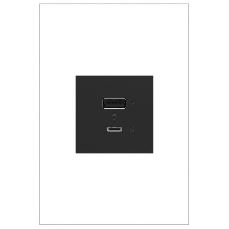 adorne® ARUSB2AC6G4 Ultra-Fast USB Type-A/C Outlet Module, Graphite Main Image.jpg