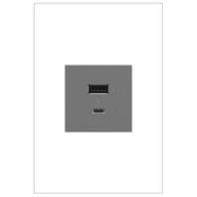 adorne® ARUSB2AC6M4 Ultra-Fast USB Type-A/C Outlet Module, Magnesium Main Image.jpg