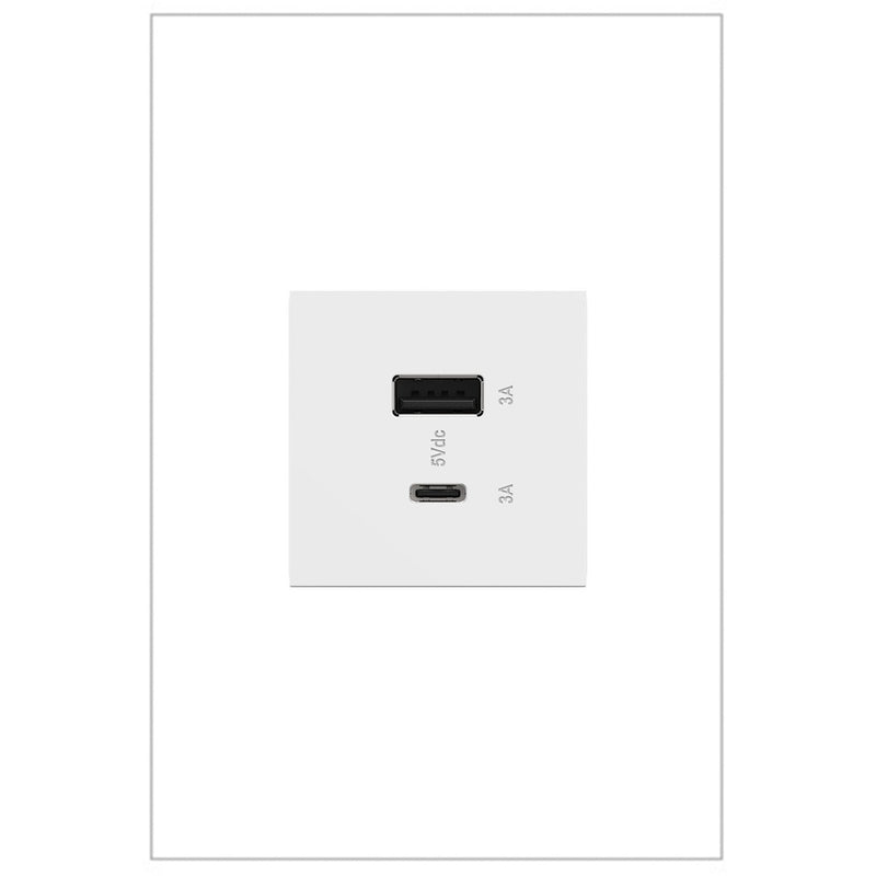 adorne® ARUSB2AC6W4 Ultra-Fast USB Type-A/C Outlet Module, White Main Image.jpg