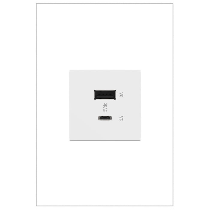 Legrand ARUSB2AC6W4 Adorne USB Type-A/C Outlet Module, White Main Image