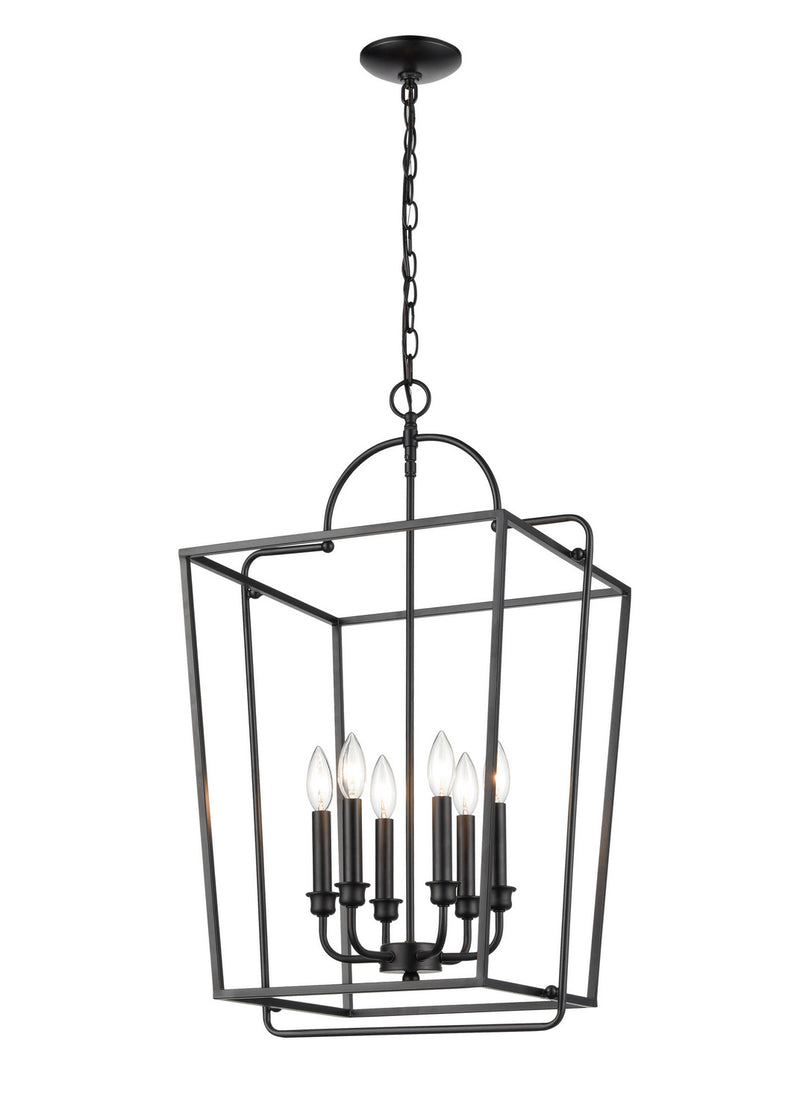 Millennium 3238-MB Six Light Pendant, Matte Black Main Image.jpg