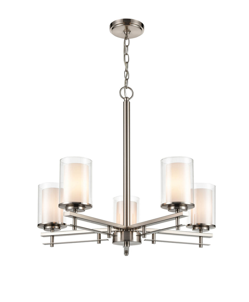 Millennium 5515-BN Huderson Five Light Chandelier, Brushed Nickel Main Image.jpg
