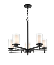 Millennium 5515-MB Huderson Five Light Chandelier, Matte Black Main Image.jpg