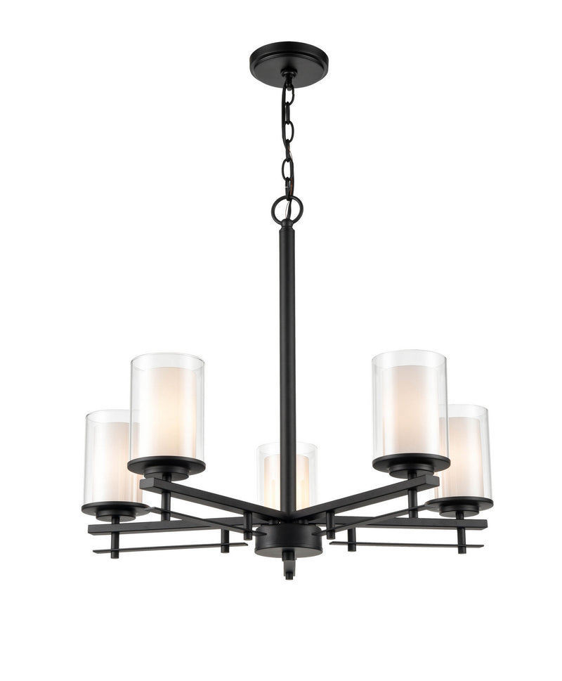 Millennium 5515-MB Huderson Five Light Chandelier, Matte Black Main Image.jpg