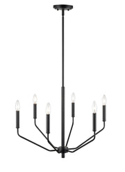 Millennium 8166-MB Laurell Six Light Chandelier, Matte Black Main Image.jpg