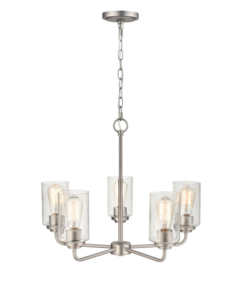 Millennium 9605-SN Moven Five Light Chandelier, Satin Nickel Main Image.jpg