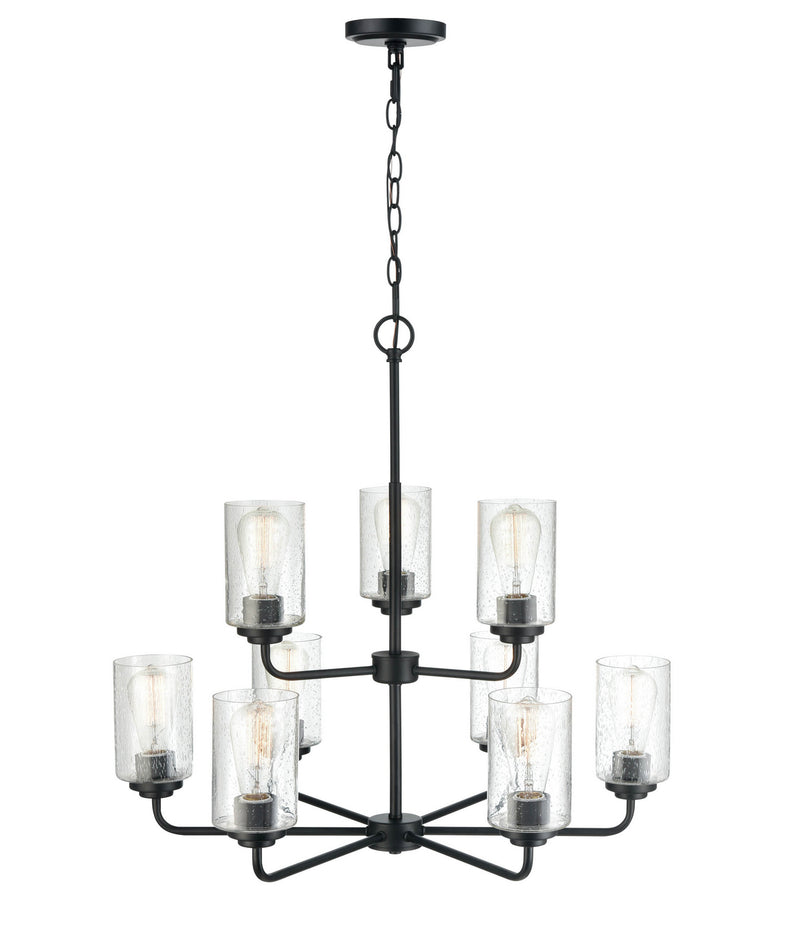 Millennium 9609-MB Moven Nine Light Chandelier, Matte Black Main Image.jpg