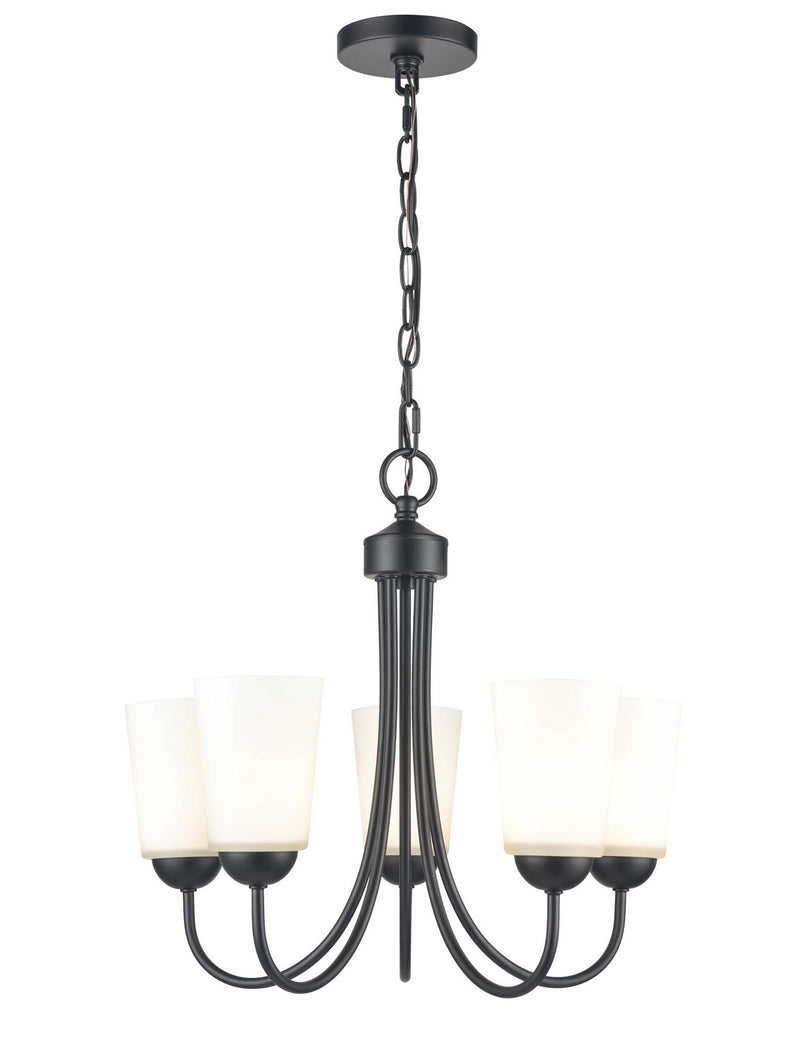 Millennium 9805-MB Ivey Lake Five Light Chandelier, Matte Black Main Image.jpg