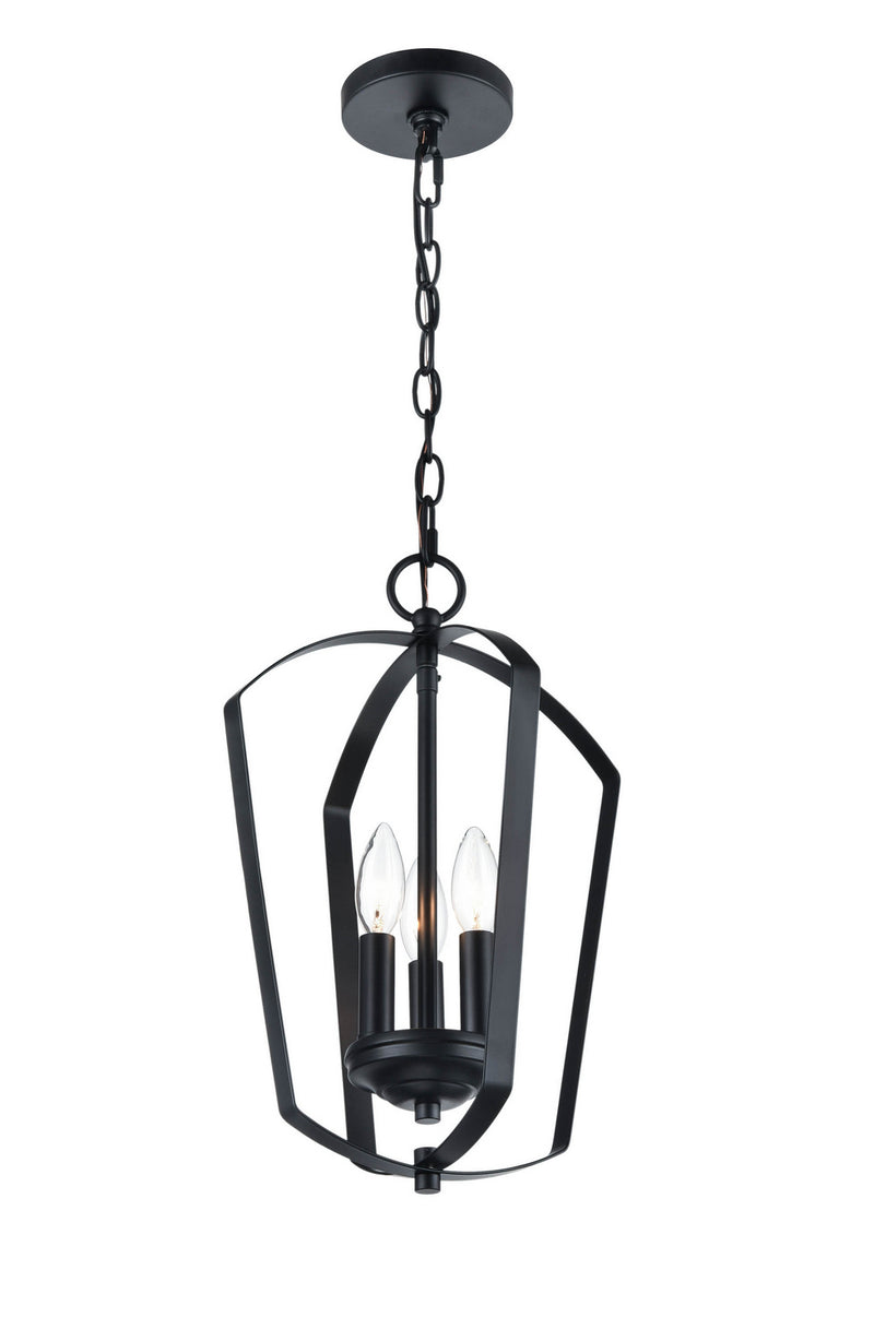 Millennium 9823-MB Ivey Lake Three Light Chandelier, Matte Black Main Image.jpg