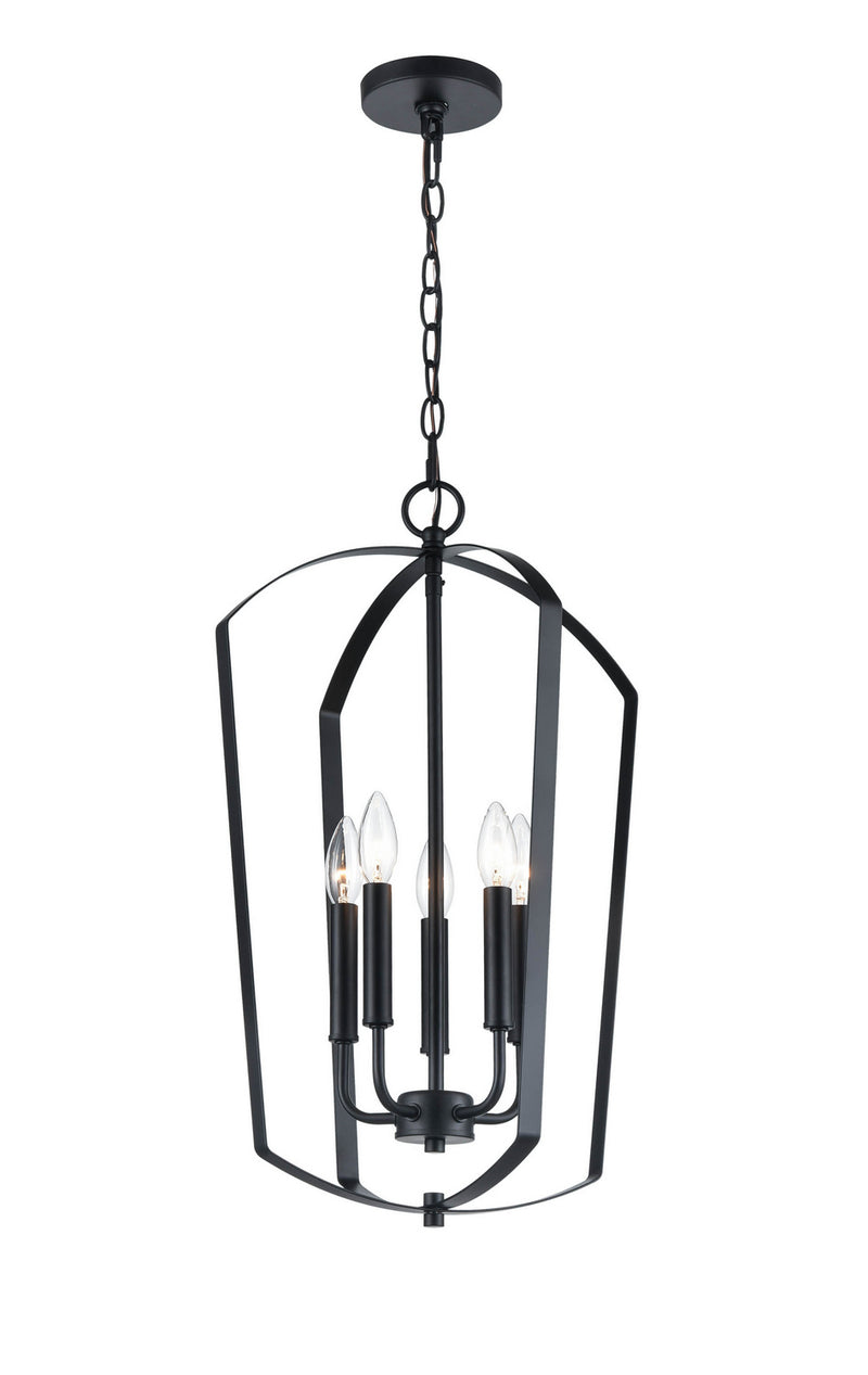 Millennium 9825-MB Ivey Lake Five Light Chandelier, Matte Black Main Image.jpg