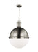 Visual Comfort Studio 6677101EN3-965 Hanks One Light Pendant, Antique Brushed Nickel Main Image.jpg