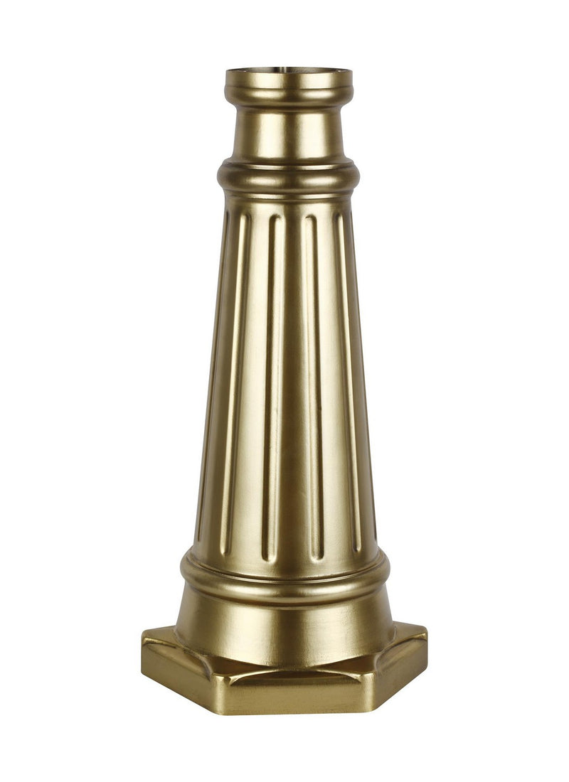 Generation Lighting POSTBASE-PDB Outdoor Post Base Post Base, Painted Distressed Brass Main Image.jpg