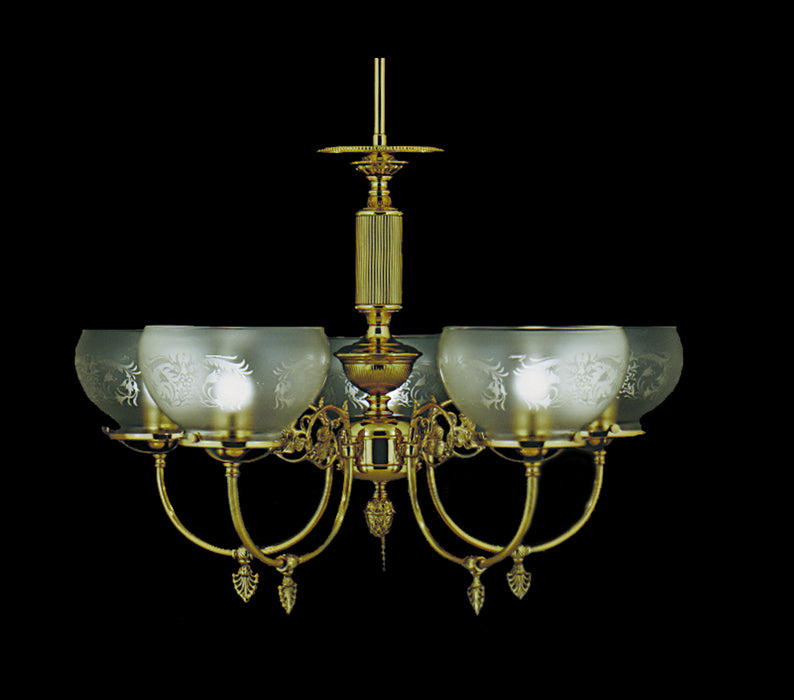 Framburg 7525 PB Chancery Five Light Chandelier, Polished Brass Main Image.jpg