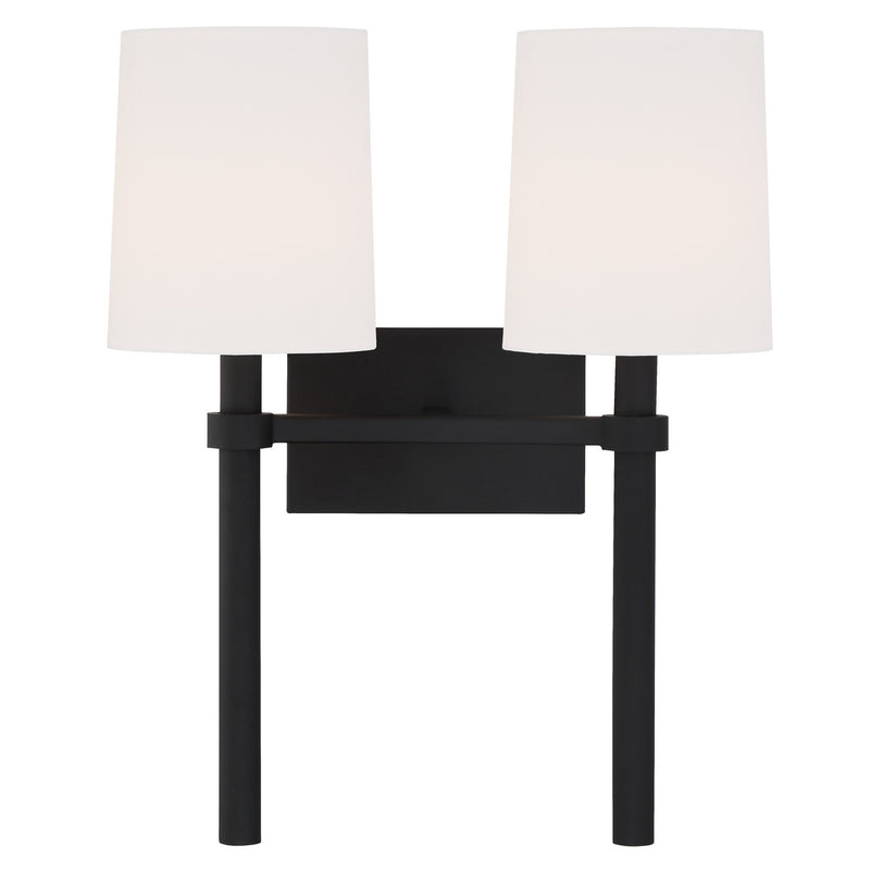 Crystorama BRO-452-BF Bromley Two Light Wall Sconce Black Forged Main Image.jpg