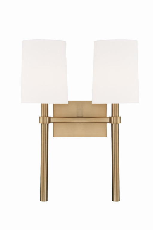 Crystorama BRO-452-VG Bromley Two Light Wall Sconce Vibrant Gold Main Image.jpg