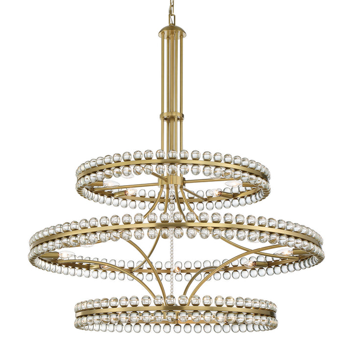 Crystorama CLO-8000-AG Clover 24 Light Chandelier Aged Brass Main Image.jpg