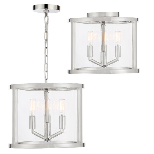 Crystorama DEV-B8003-PN Devon Three Light Mini Chandelier Polished Nickel Main Image.jpg