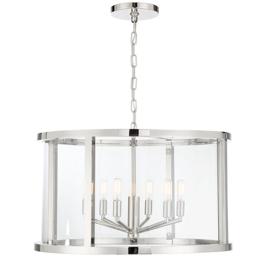 Crystorama DEV-B8066-PN Devon Six Light Chandelier Polished Nickel Main Image.jpg