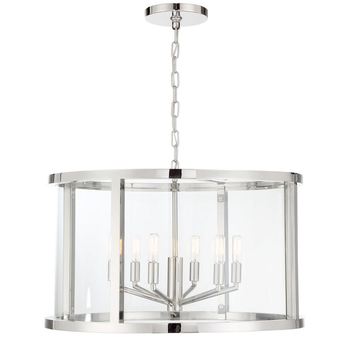 Crystorama DEV-B8066-PN Devon Six Light Chandelier Polished Nickel Main Image.jpg
